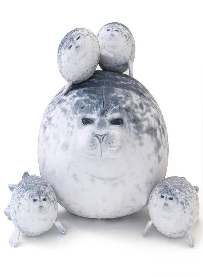 SQEQE Chubby Seal Pillow Plush with 4 Baby Seal Plushies in Her Tummy, Stuffed Cotton Plush Animal Toy Gift for Kids - Image 1